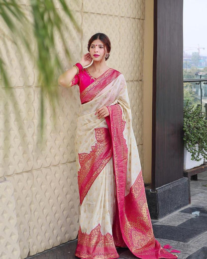 Graceful Elegance – Banarasi Soft Silk Kanjivaram Saree