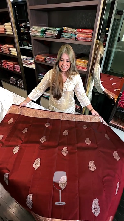 Elegant Banarasi Soft Silk Saree | Timeless Minimal Design by Shakuntala Saree