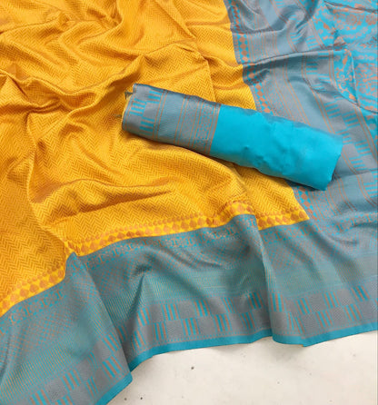 Timeless Brocade Charm – Banarasi Soft Silk Saree with Gold Zari Weaving