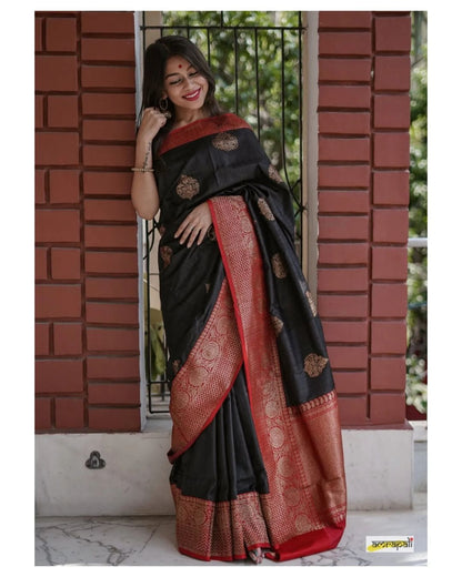 Elegant Banarasi Soft Silk Saree with Copper Zari Weaving