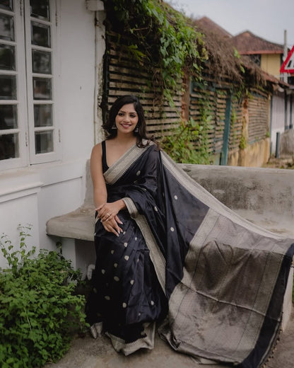 Banarasi Soft Silk Saree – Subtle Sophistication with Silver Zari