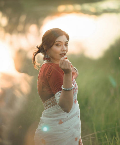 Festive Soft Linen Cotton Silk Saree with Rich Jacquard Pallu – Elegant Comfort for Every Celebration