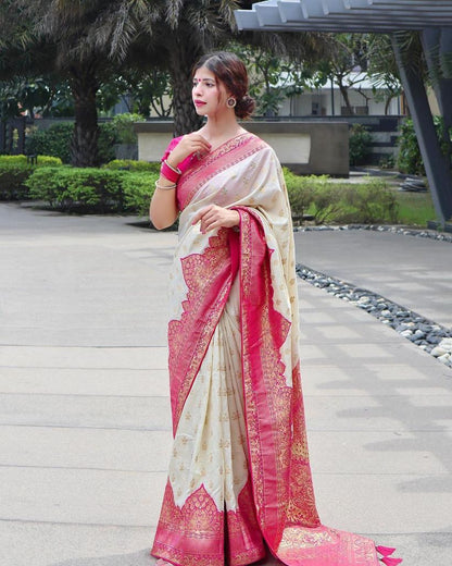 Graceful Elegance – Banarasi Soft Silk Kanjivaram Saree