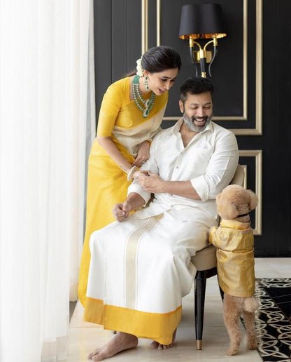 Effortless Elegance – Banarasi Soft Silk Saree with Gold Zari Weaving