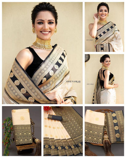 Elegant Banarasi Soft Silk Saree with Zari Work