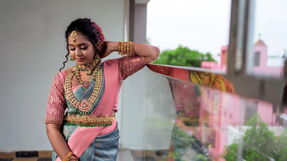 Eco-Elegance Banarasi Soft Silk Saree – Minimalist & Sustainable