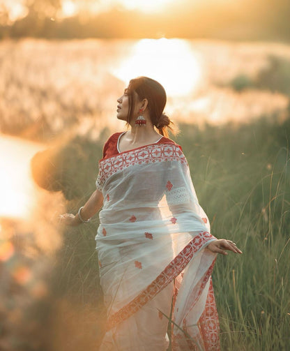 Festive Soft Linen Cotton Silk Saree with Rich Jacquard Pallu – Elegant Comfort for Every Celebration