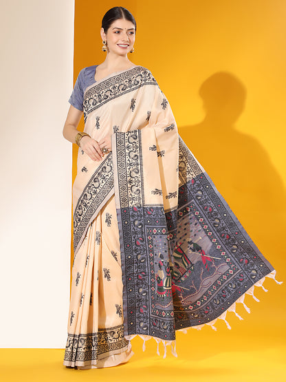 Traditional Two-Tone Weaving Silk Saree with Exclusive Contrast Details