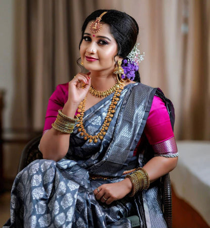 Elegant Banarasi Silk Saree with Antique Work