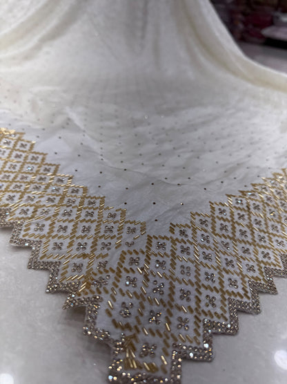 Soft Georgette Designer Party Wear Saree With Swarovski Zarkan Work