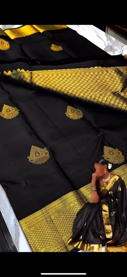 Elegant Banarasi Soft Silk Saree with Timeless Minimal Design