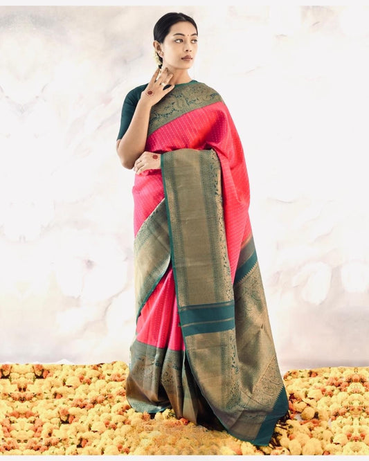 Banarasi Silk Saree – Soft Silk Fabric with Stunning Gold Zari Brocade