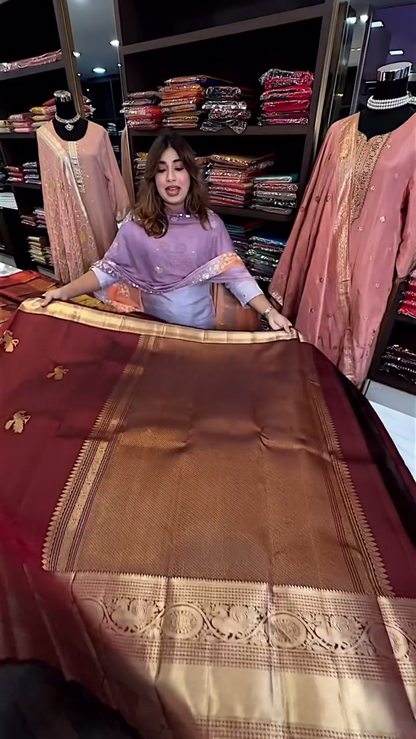 Banarasi Soft Silk Saree with Intricate Gold Zari Border