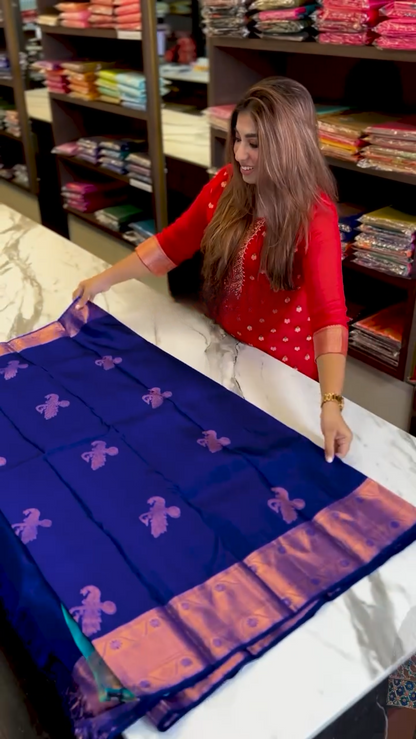 Banarasi Soft Silk Saree with Copper Zari Weaving