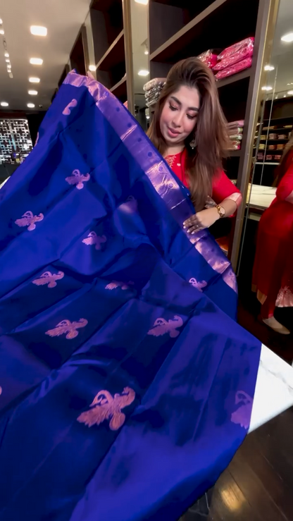 Banarasi Soft Silk Saree with Copper Zari Weaving