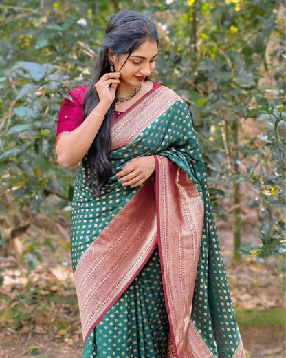 Banarasi Soft Silk Saree with Minimal Design and Gold Zari Weaving – Elegant Simplicity by Shakuntala Saree
