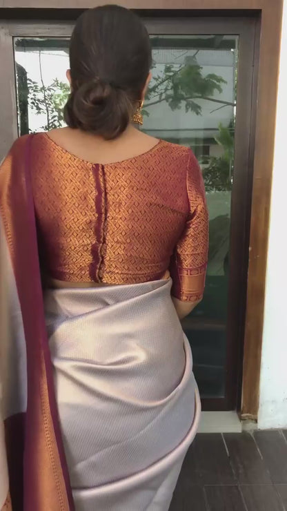 Captivating Elegance for Brides – Banarasi Soft Silk Saree with Copper Zari Weaving