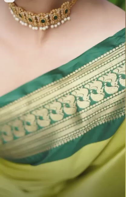 Elegant Banarasi Soft Silk Saree with Rich Luster