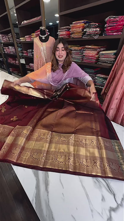Banarasi Soft Silk Saree with Intricate Gold Zari Border