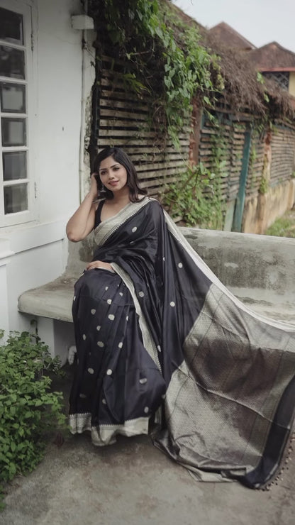 Banarasi Soft Silk Saree – Subtle Sophistication with Silver Zari