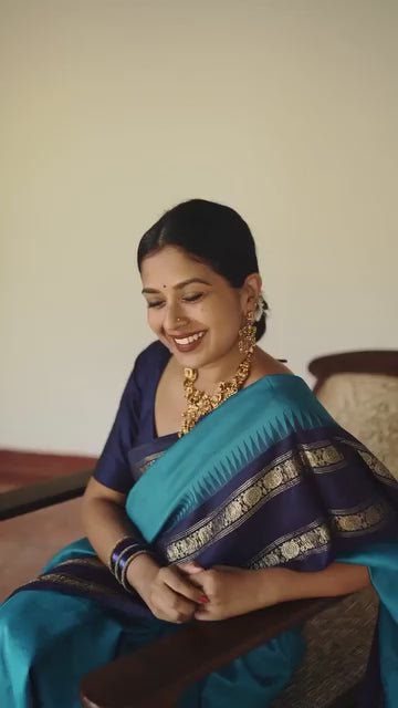 Elegant Banarasi Soft Silk Saree with Gold Zari Weaving