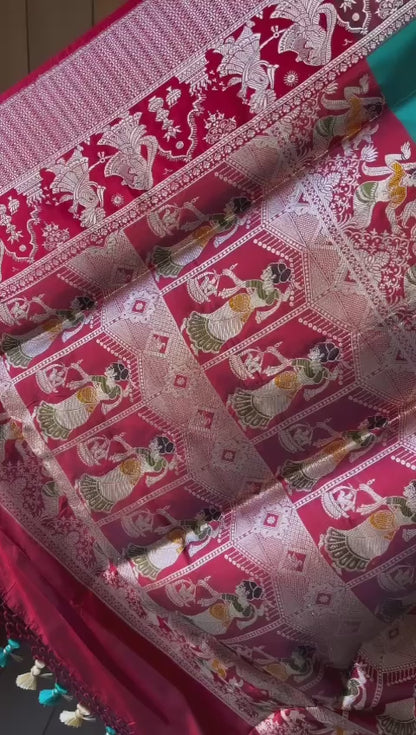 Exquisite Banarasi Soft Silk Saree with Zari Motifs & Jacquard Weave